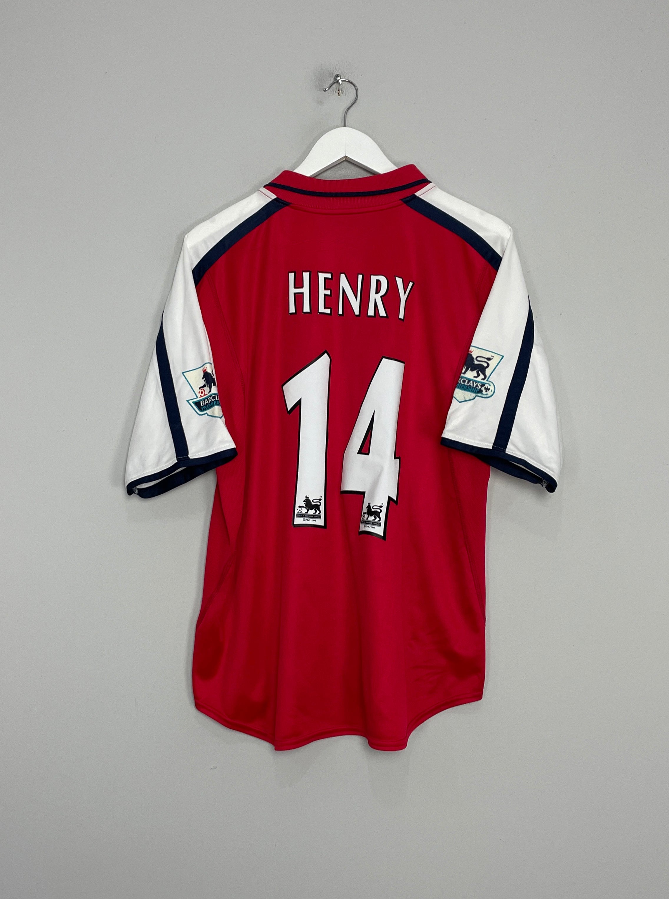 Shop 2000/02 ARSENAL HENRY #14 HOME SHIRT (M) NIKE, classic football shirts, vintage football shirts & retro soccer jerseys at Cult Kits