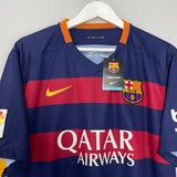 Shop 2015/16 BARCELONA MESSI #10 *BNWT* HOME SHIRT (XL) NIKE, classic football shirts, vintage football shirts & retro soccer jerseys at Cult Kits