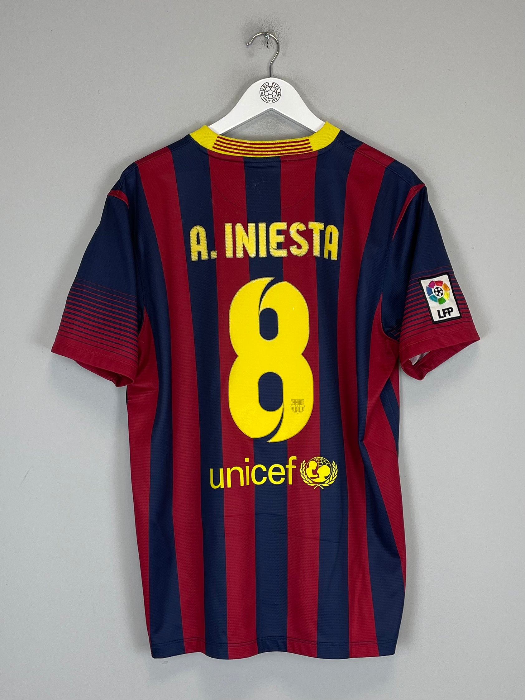 Shop 2013/14 BARCELONA A.INIESTA #8 HOME SHIRT (L) NIKE, classic football shirts, vintage football shirts & retro soccer jerseys at Cult Kits