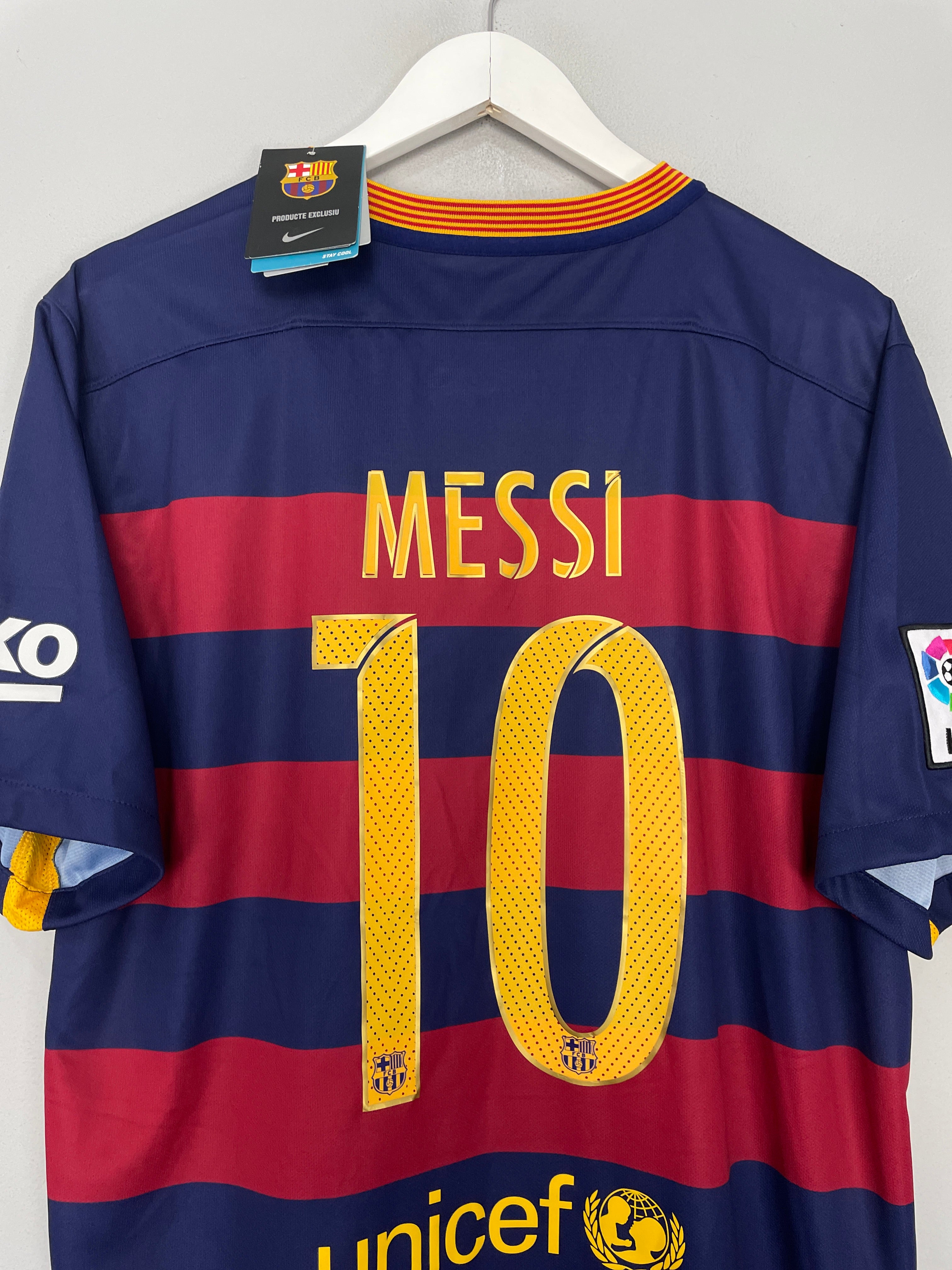 Shop 2015/16 BARCELONA MESSI #10 *BNWT* HOME SHIRT (XL) NIKE, classic football shirts, vintage football shirts & retro soccer jerseys at Cult Kits