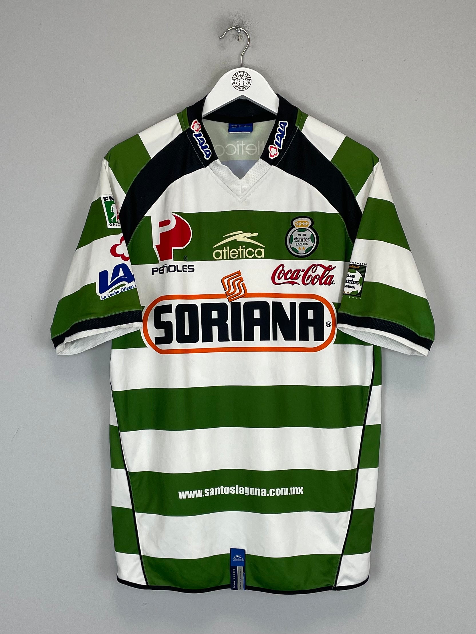 Shop 2003/04 SANTOS LAGUNA HOME SHIRT (M) ATLETICA, classic football shirts, vintage football shirts & retro soccer jerseys at Cult Kits