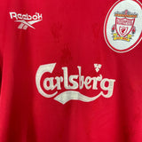 1996/98 LIVERPOOL BARNES #10 HOME SHIRT (L) REEBOK