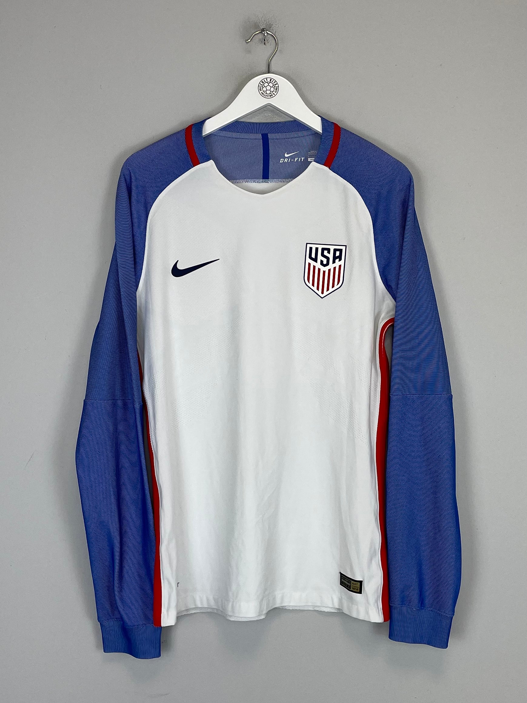 Shop 2016/17 USA *PLAYER ISSUE* L/S HOME SHIRT (L) NIKE, classic football shirts, vintage football shirts & retro soccer jerseys at Cult Kits
