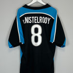 1999/01 PSV v.Nistelrooy #8 away shirt, XL Nike, black and blue design, excellent condition, vintage football jersey.