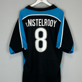1999/01 PSV v.Nistelrooy #8 away shirt, XL Nike, black and blue design, excellent condition, vintage football jersey.