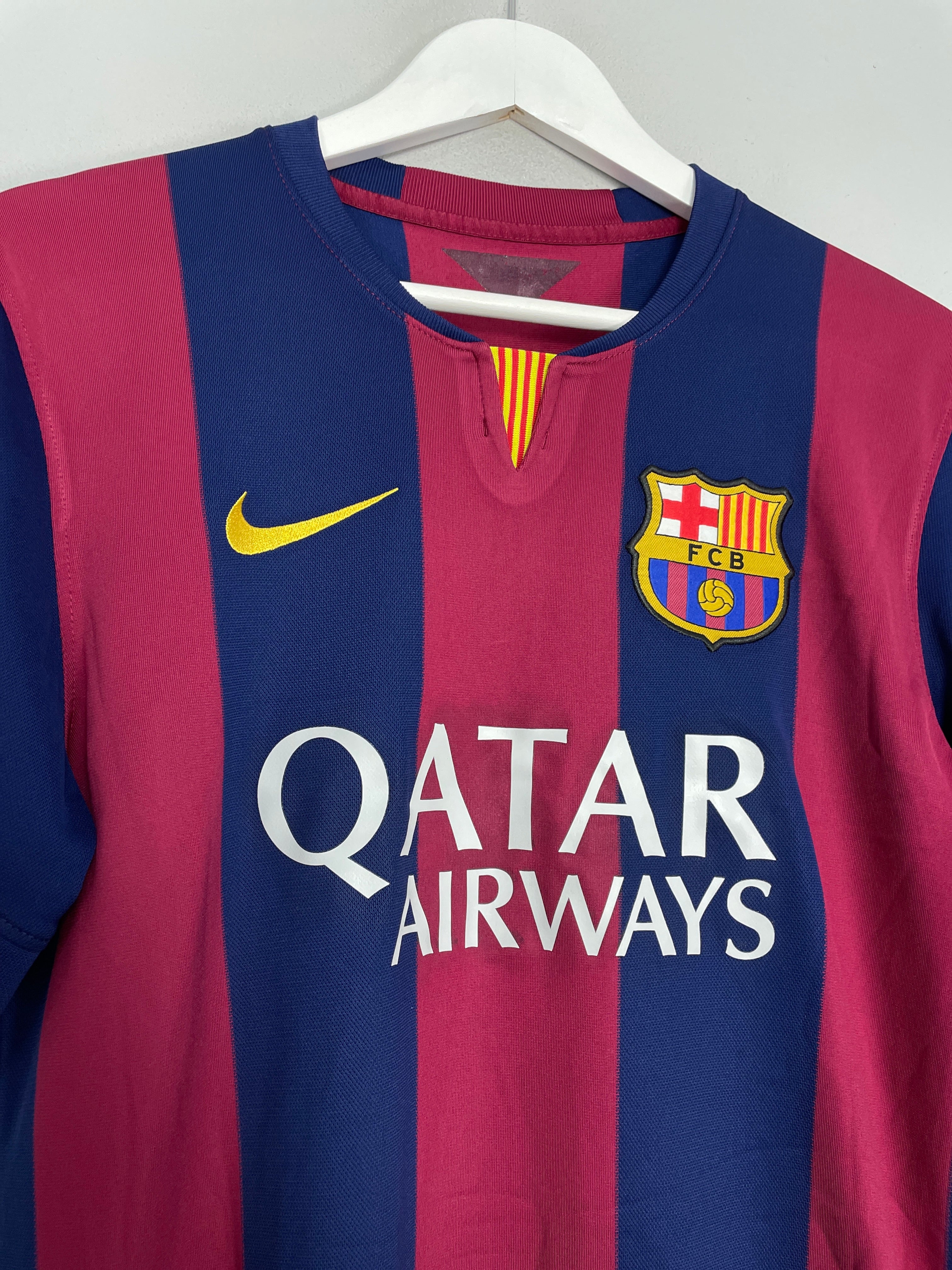 Shop 2014/15 BARCELONA MESSI #10 HOME SHIRT (M) NIKE, classic football shirts, vintage football shirts & retro soccer jerseys at Cult Kits