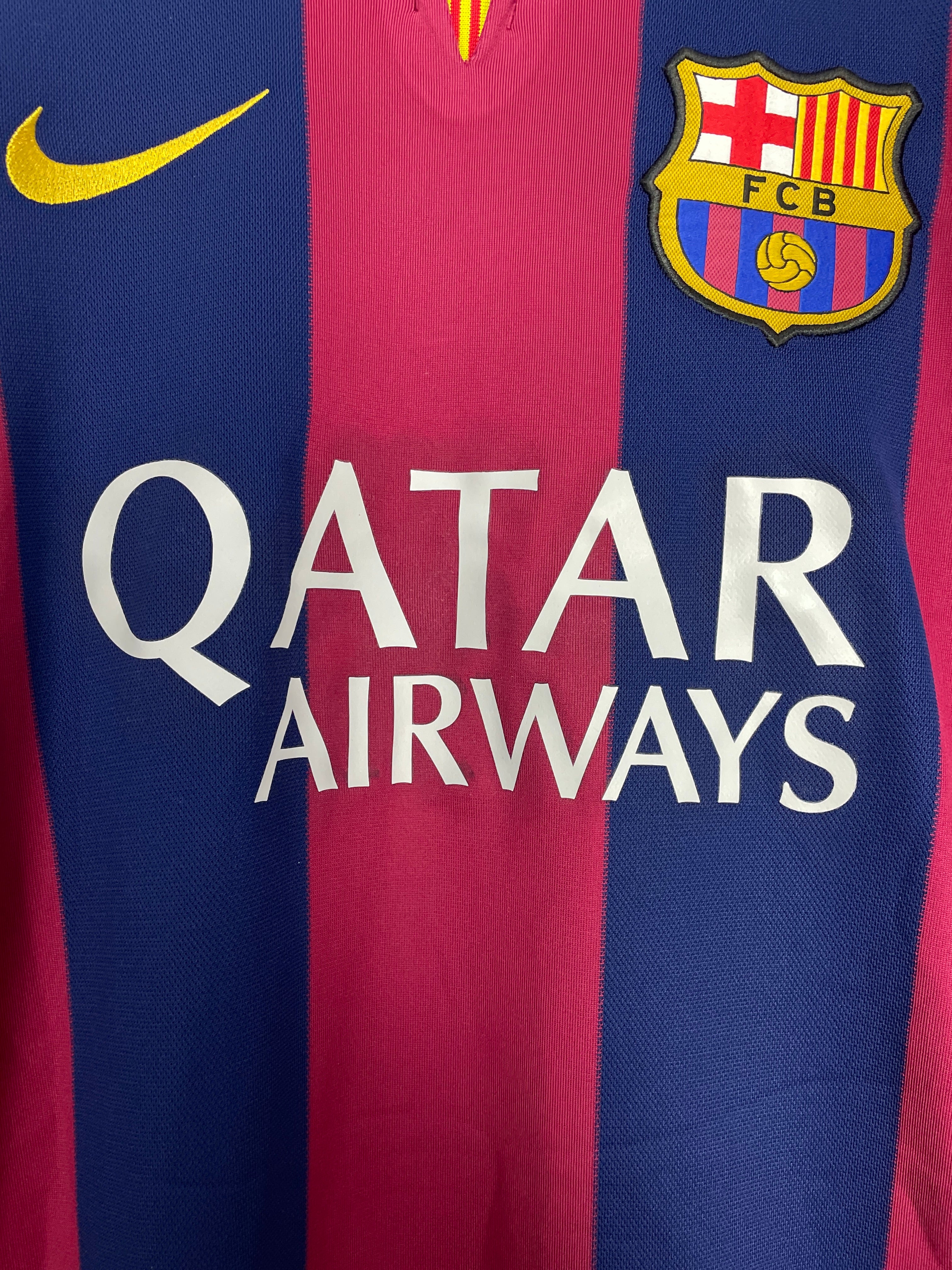 Shop 2014/15 BARCELONA MESSI #10 HOME SHIRT (M) NIKE, classic football shirts, vintage football shirts & retro soccer jerseys at Cult Kits