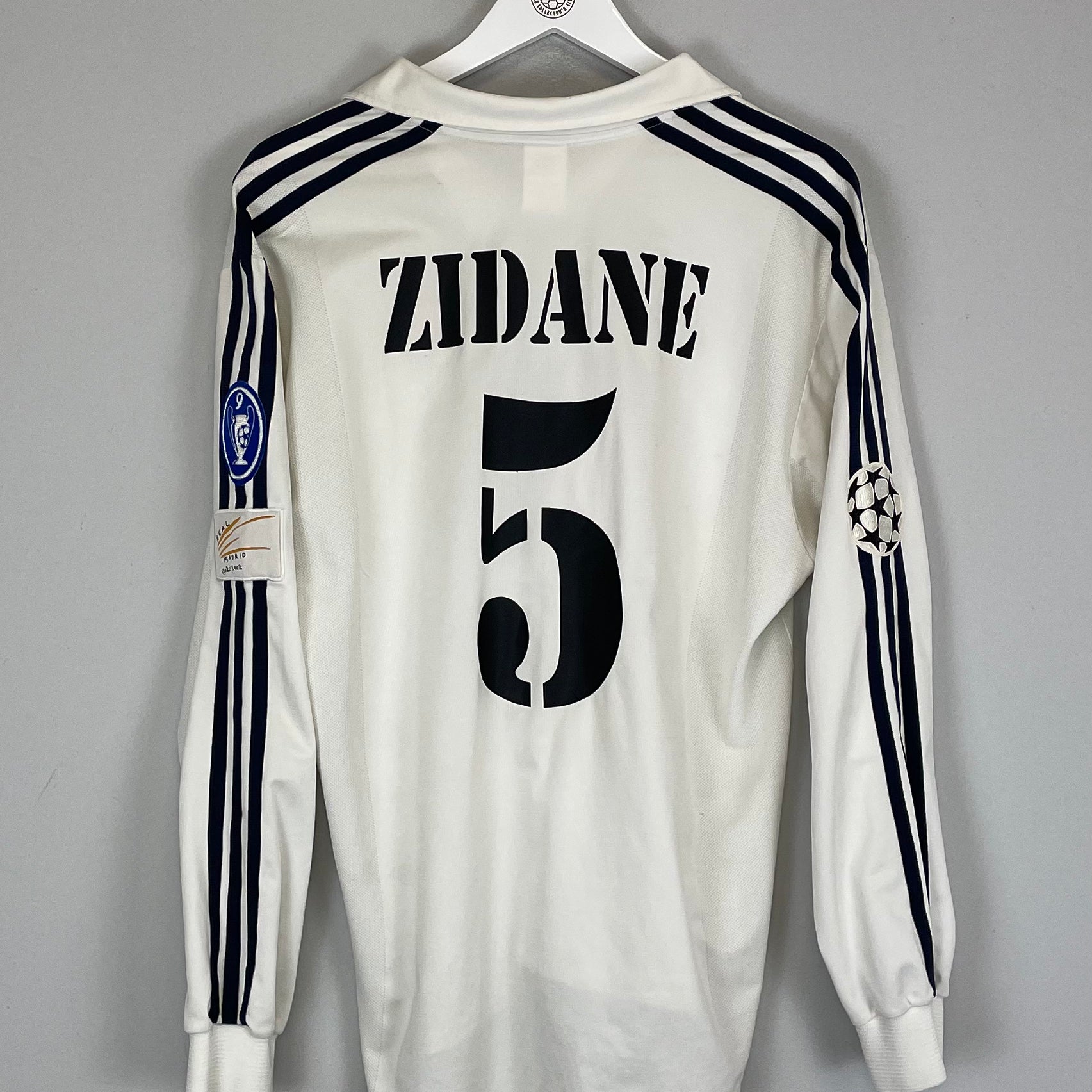 Shop 2002/03 REAL MADRID ZIDANE #5 *SIGNED (HIERRO)* C/L L/S HOME SHIRT (L) ADIDAS, classic football shirts, vintage football shirts & retro soccer jerseys at Cult Kits