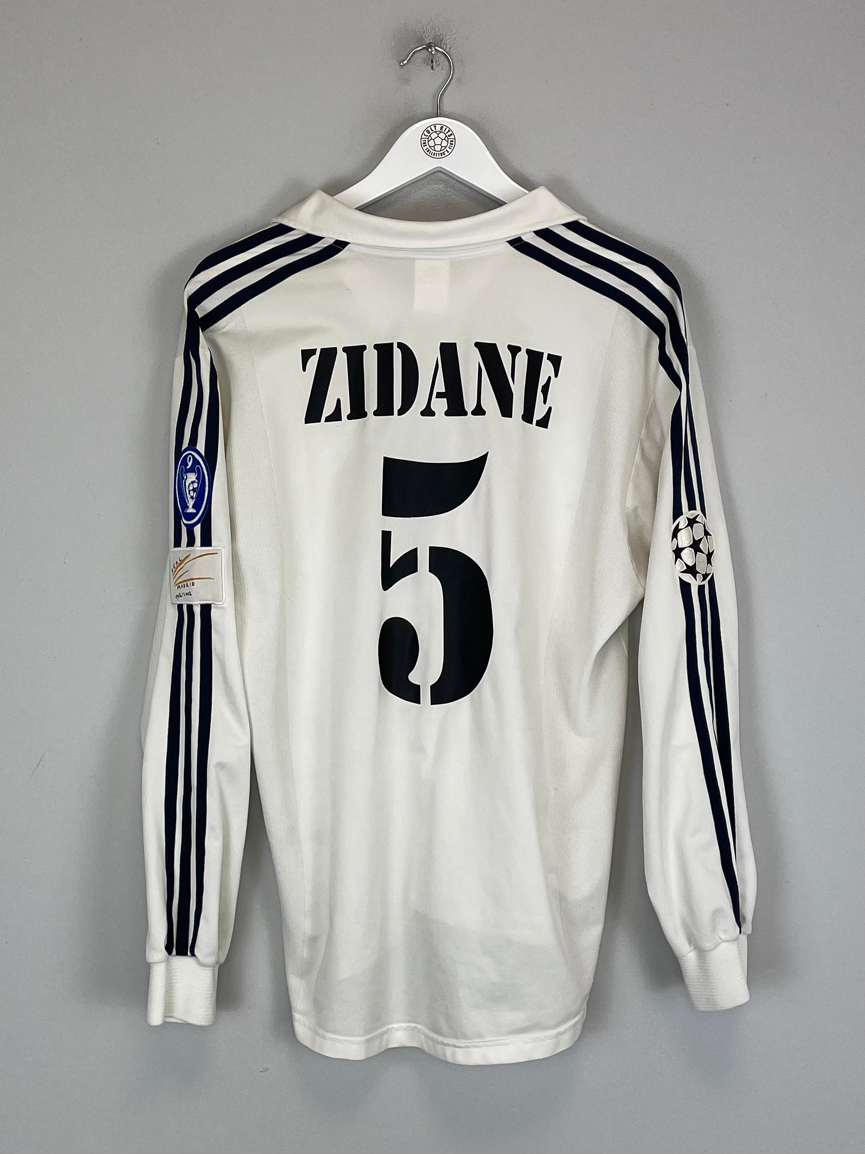 Shop 2002/03 REAL MADRID ZIDANE #5 *SIGNED (HIERRO)* C/L L/S HOME SHIRT (L) ADIDAS, classic football shirts, vintage football shirts & retro soccer jerseys at Cult Kits