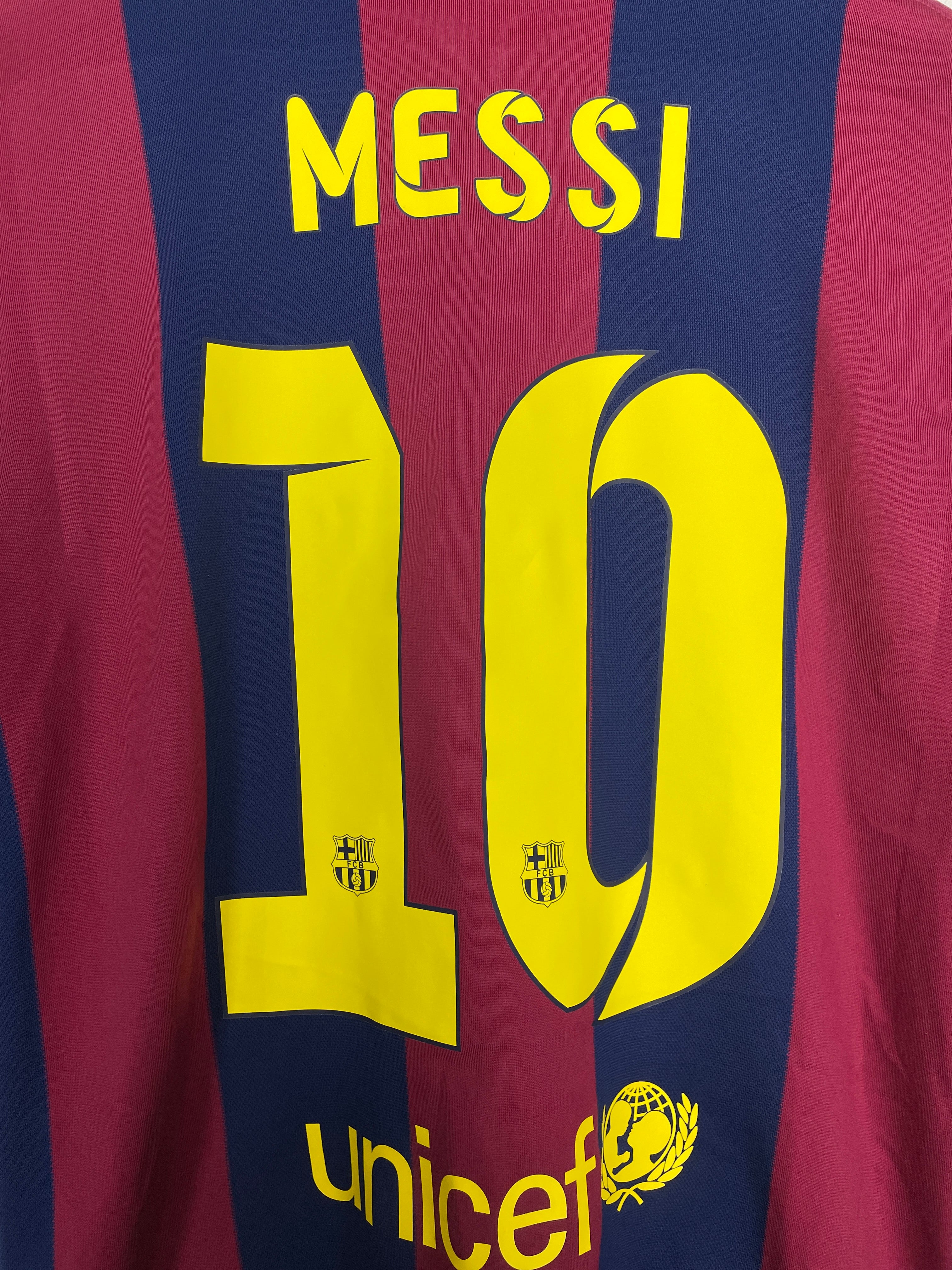 Shop 2014/15 BARCELONA MESSI #10 HOME SHIRT (M) NIKE, classic football shirts, vintage football shirts & retro soccer jerseys at Cult Kits