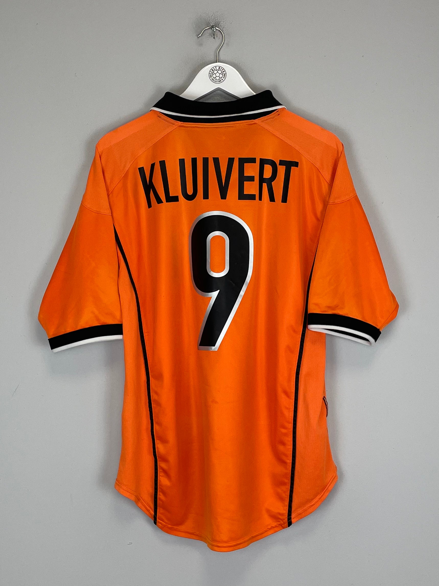 Shop 1998/00 NETHERLANDS KLUIVERT #9 HOME SHIRT (L) NIKE, classic football shirts, vintage football shirts & retro soccer jerseys at Cult Kits