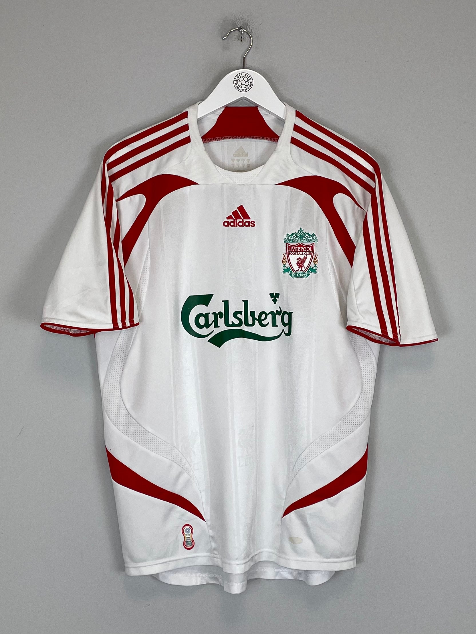 Shop 2007/08 LIVERPOOL GERRARD #8 AWAY SHIRT (M) ADIDAS, classic football shirts, vintage football shirts & retro soccer jerseys at Cult Kits