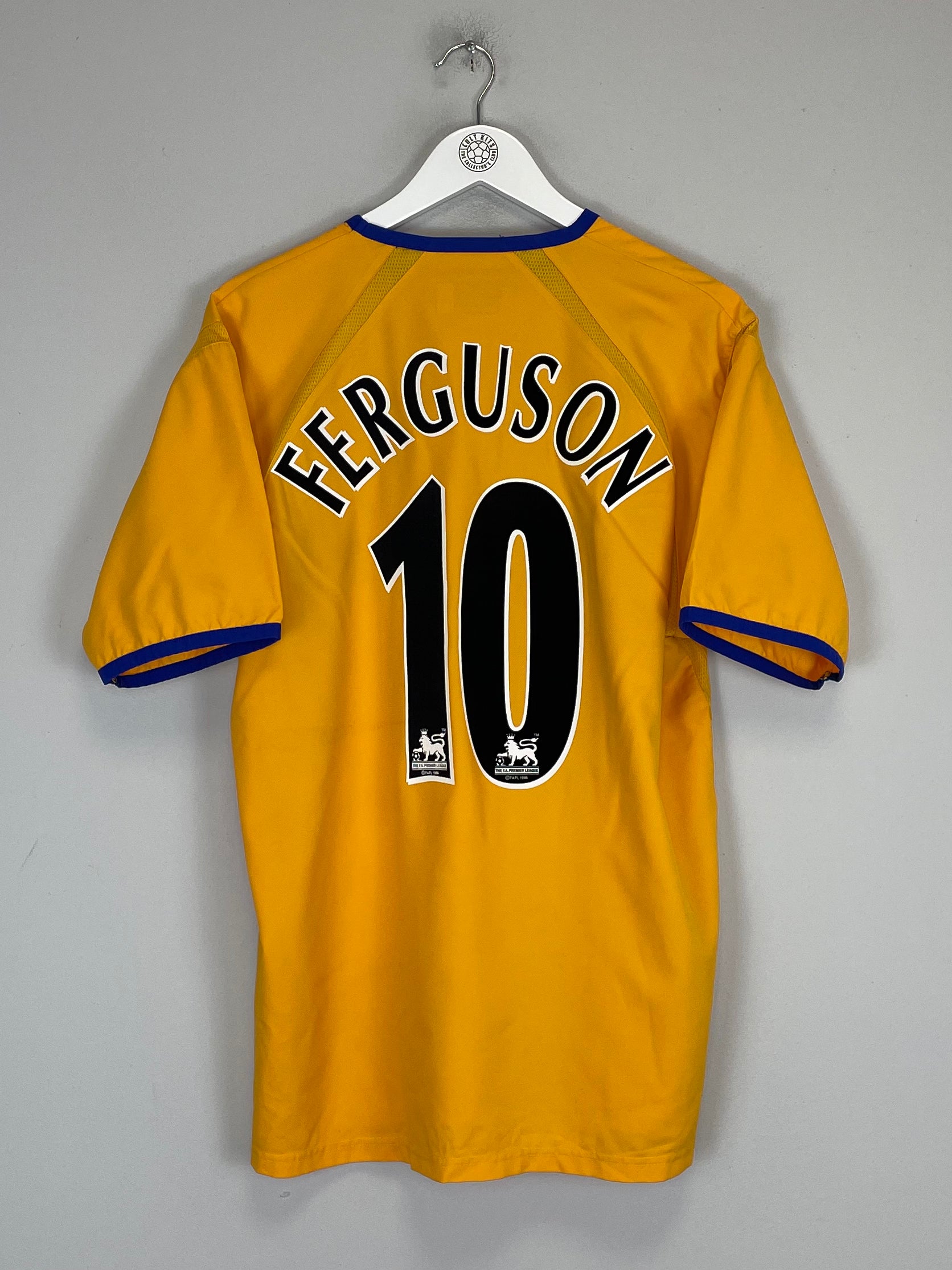 Shop 2003/04 EVERTON FERGUSON #10 AWAY SHIRT (L) PUMA, classic football shirts, vintage football shirts & retro soccer jerseys at Cult Kits