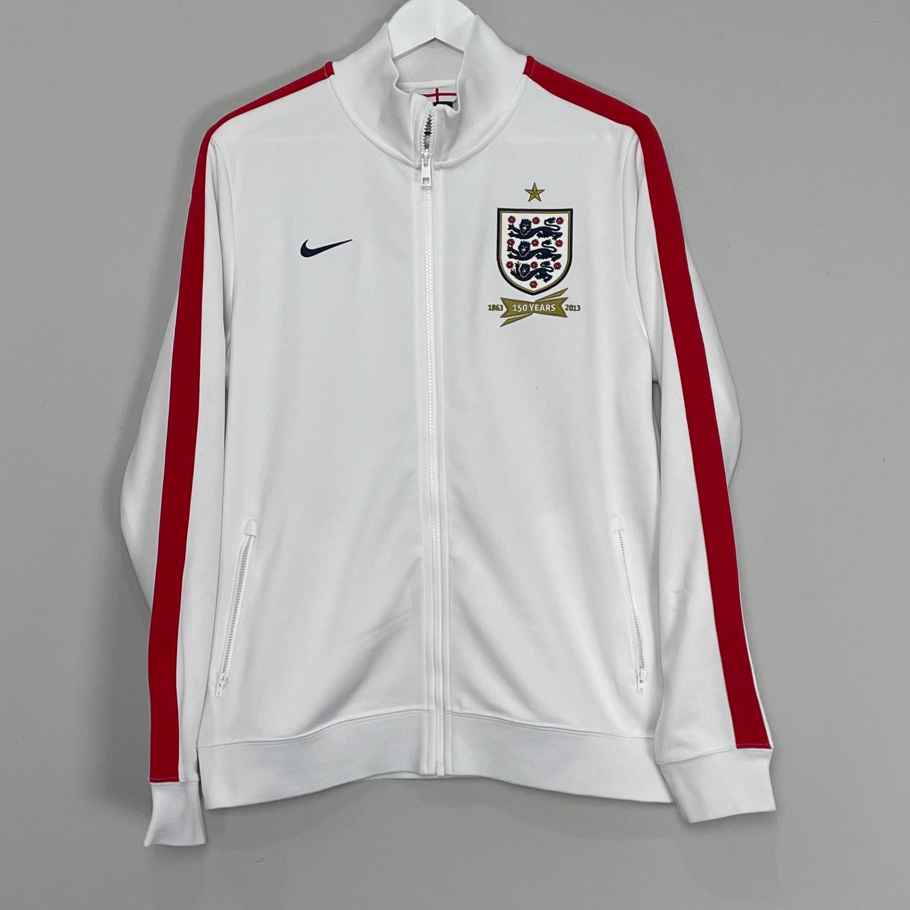 Shop 2013/14 ENGLAND *150 YEARS* TRACK JACKET (L) NIKE, classic football shirts, vintage football shirts & retro soccer jerseys at Cult Kits