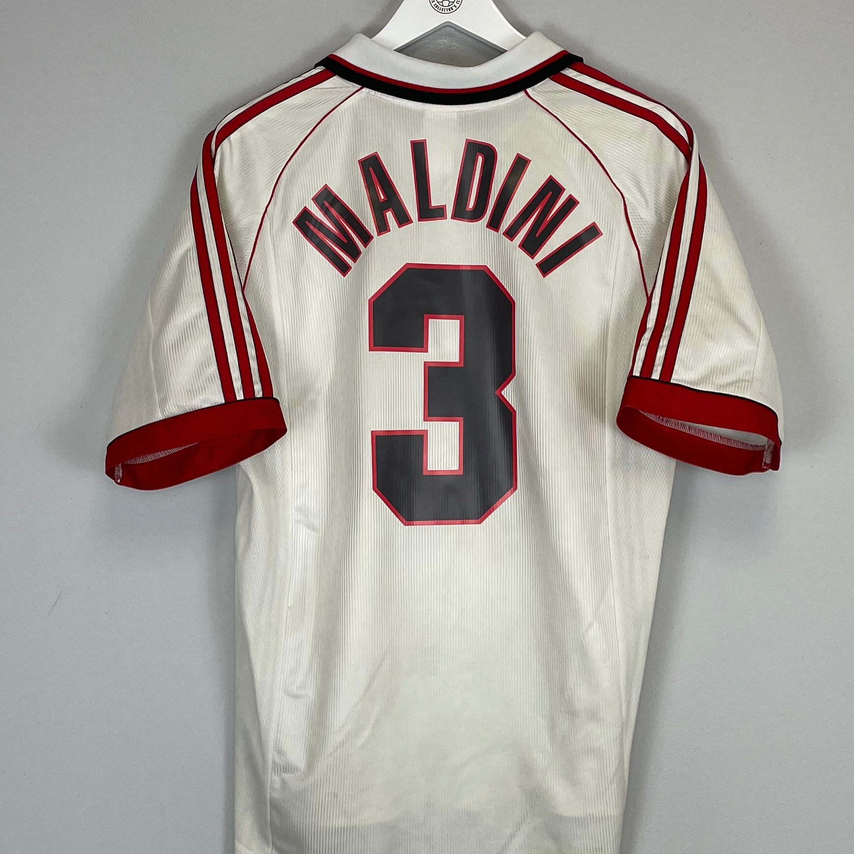 Shop 1998/99 AC MILAN MALDINI #3 AWAY SHIRT (M) ADIDAS, classic football shirts, vintage football shirts & retro soccer jerseys at Cult Kits