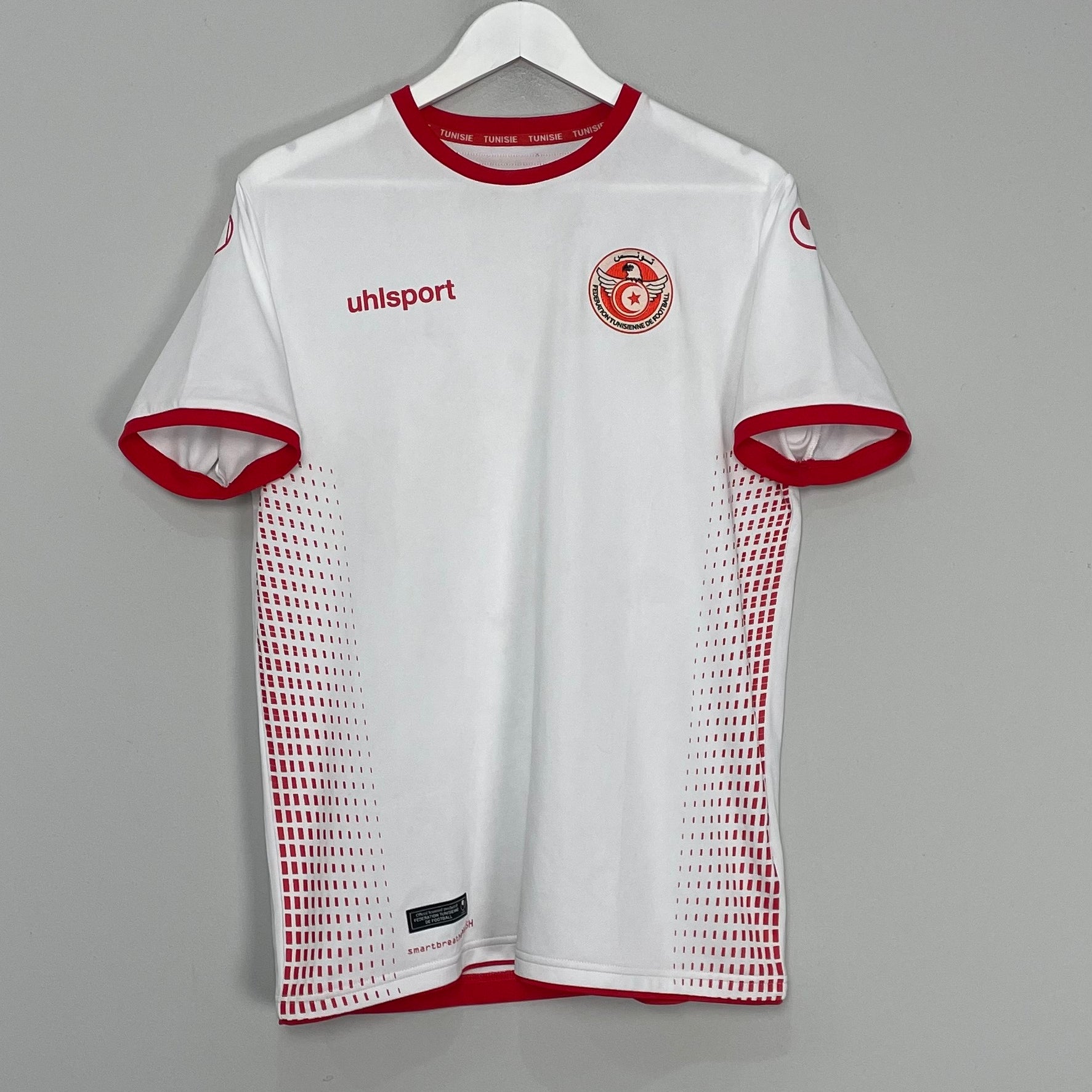 Shop 2018/19 TUNISIA HOME SHIRT (L) UHLSPORT, classic football shirts, vintage football shirts & retro soccer jerseys at Cult Kits