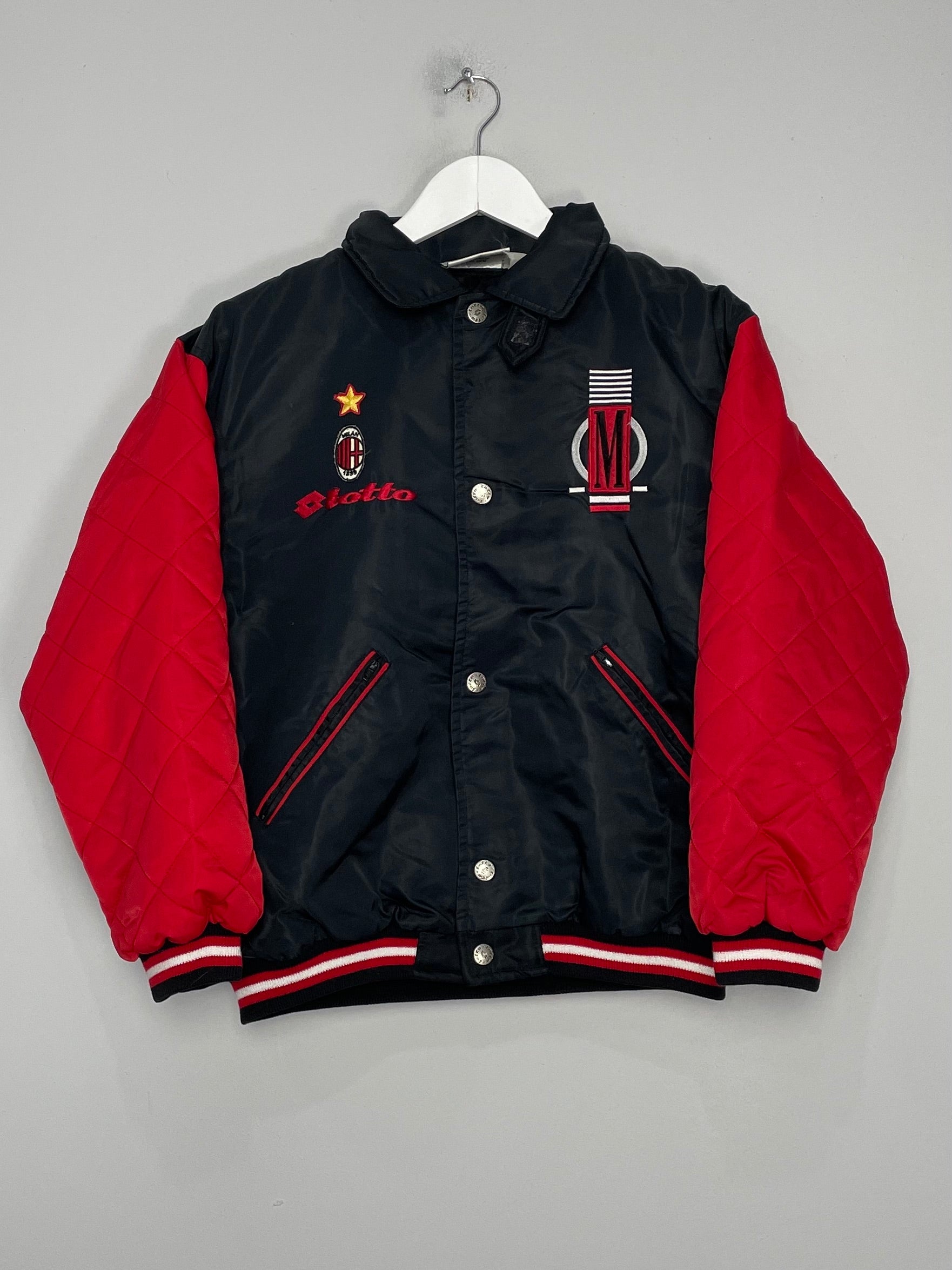 Shop 1990'S AC MILAN BOMBER JACKET (S) LOTTO, classic football shirts, vintage football shirts & retro soccer jerseys at Cult Kits