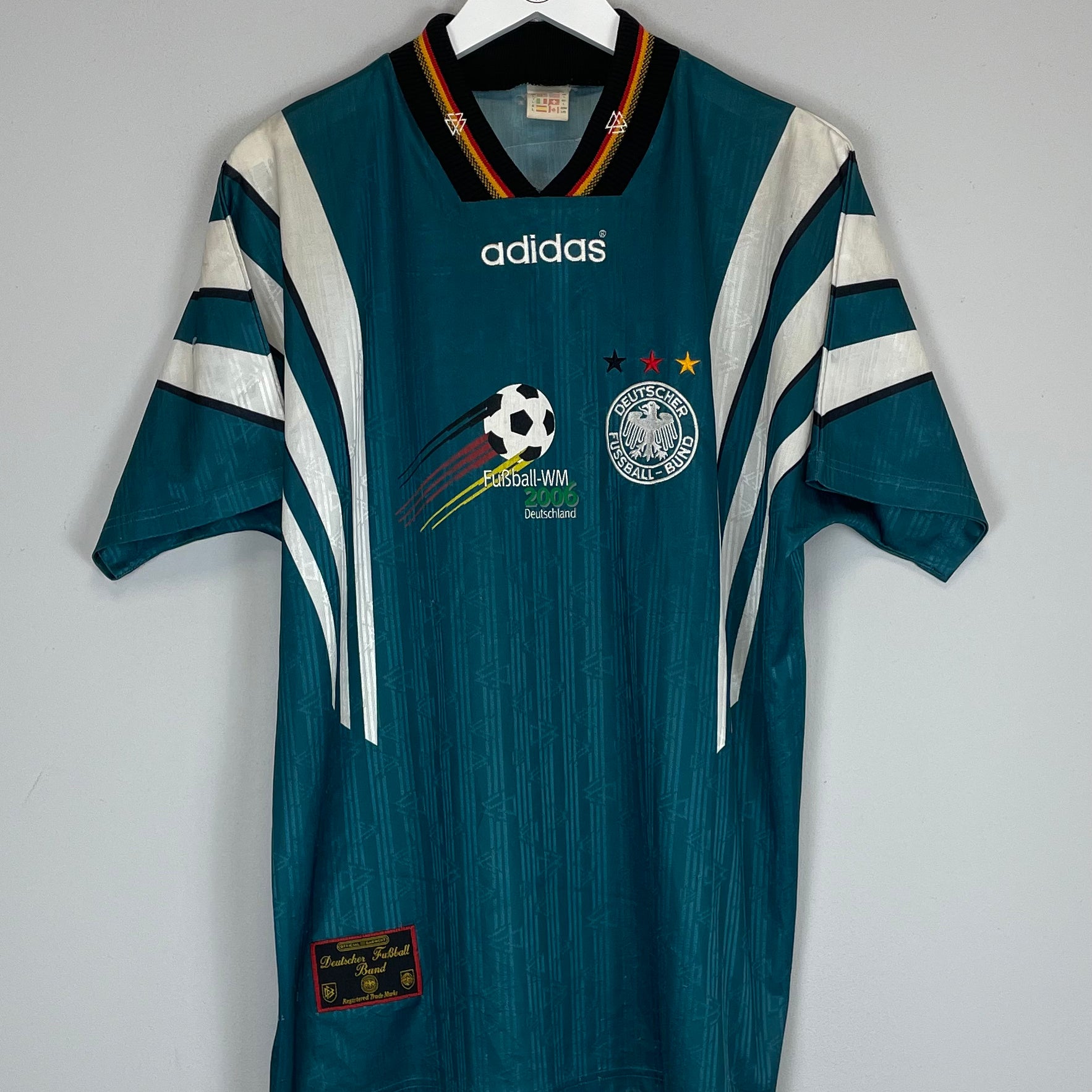 Shop 1996/98 GERMANY AWAY SHIRT (L) ADIDAS, classic football shirts, vintage football shirts & retro soccer jerseys at Cult Kits