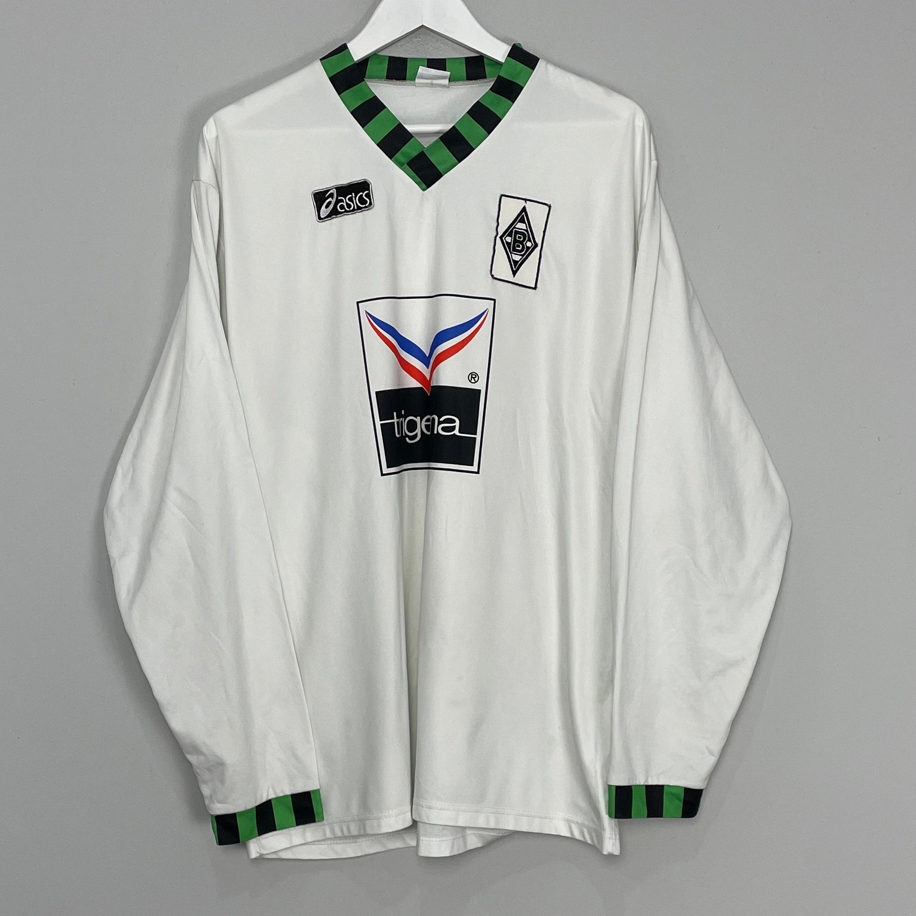 Shop 1992/94 MONCHENGLADBACH L/S HOME SHIRT (XL) ASICS, classic football shirts, vintage football shirts & retro soccer jerseys at Cult Kits
