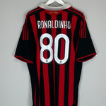 Shop 2009/10 AC MILAN RONALDINHO #80 HOME SHIRT (XXL) ADIDAS, classic football shirts, vintage football shirts & retro soccer jerseys at Cult Kits