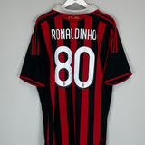 Shop 2009/10 AC MILAN RONALDINHO #80 HOME SHIRT (XXL) ADIDAS, classic football shirts, vintage football shirts & retro soccer jerseys at Cult Kits