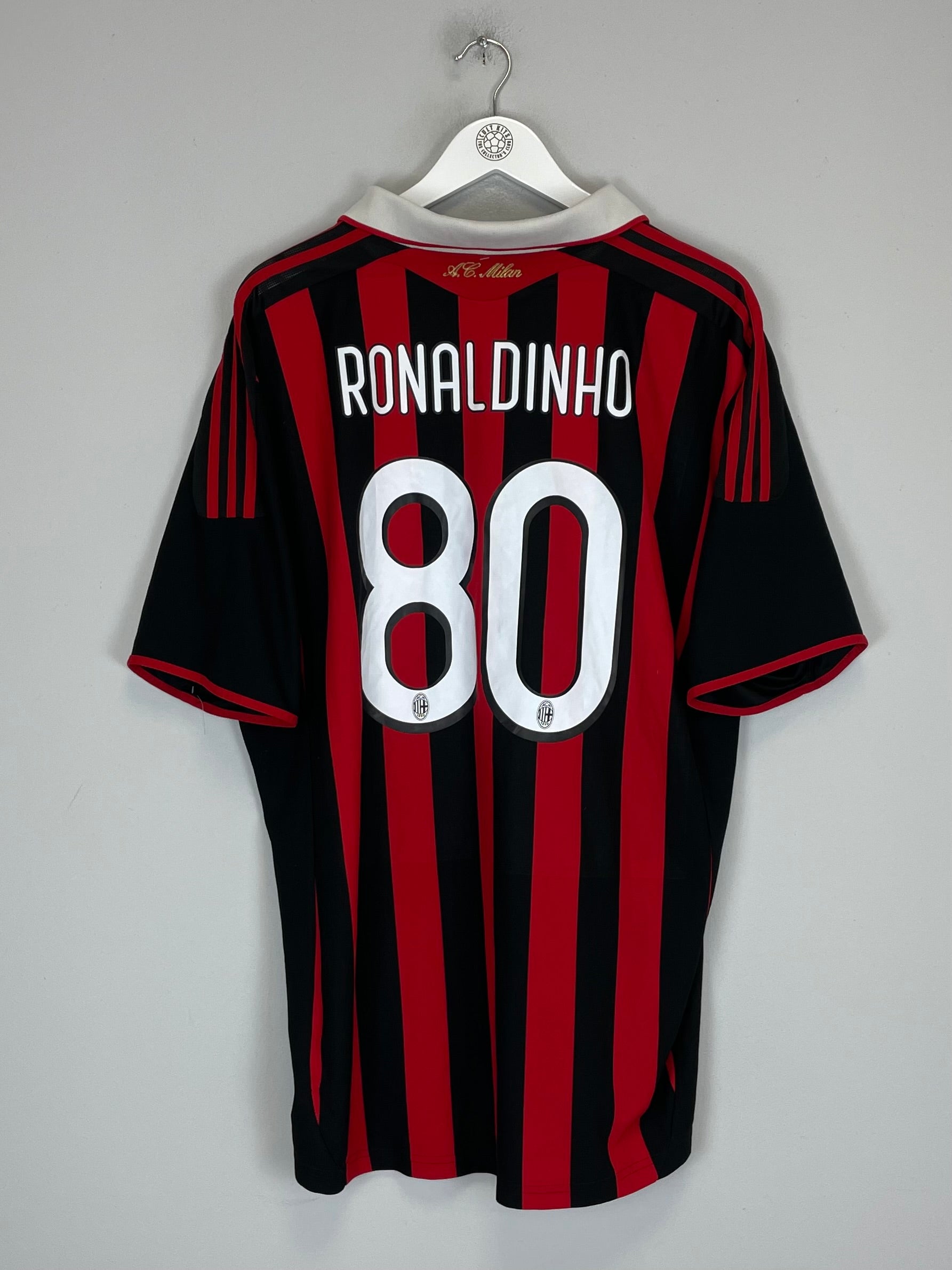 Shop 2009/10 AC MILAN RONALDINHO #80 HOME SHIRT (XXL) ADIDAS, classic football shirts, vintage football shirts & retro soccer jerseys at Cult Kits