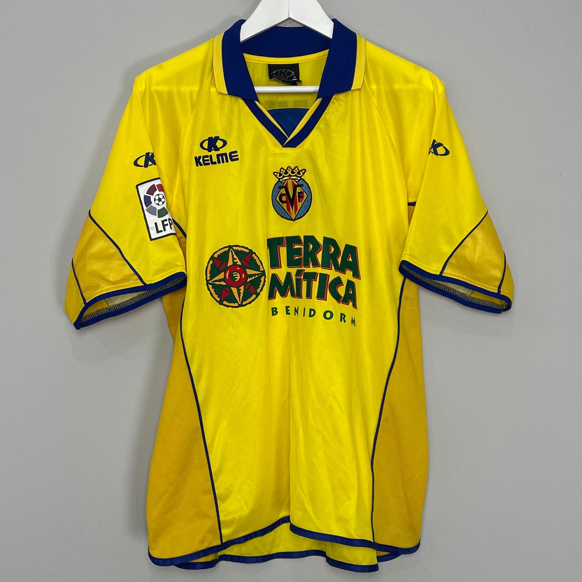 Shop 2002/03 VILLARREAL J.GALVAN #14 HOME SHIRT (L) KELME, classic football shirts, vintage football shirts & retro soccer jerseys at Cult Kits