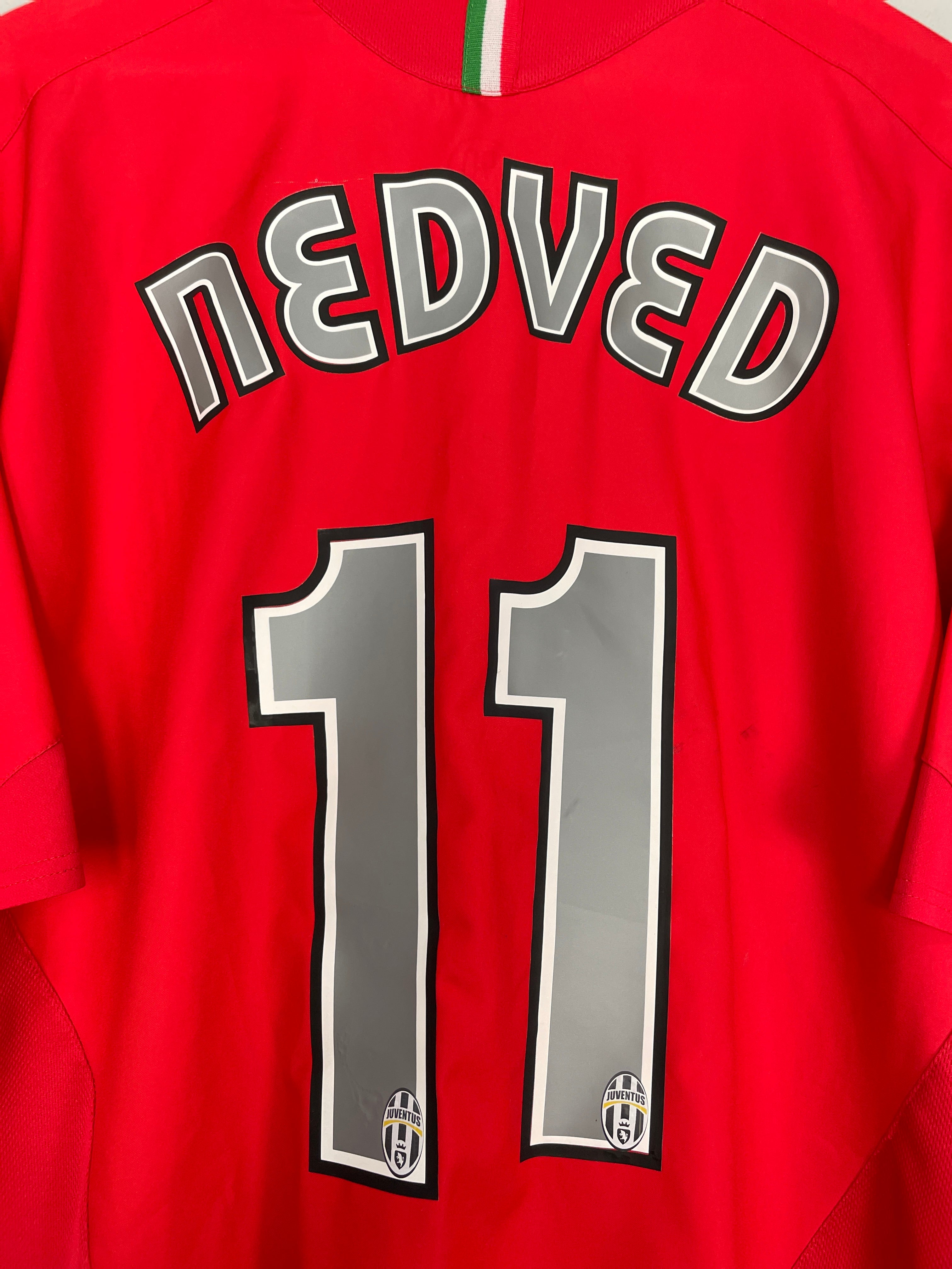 Shop 2005/06 JUVENTUS NEDVED #11 AWAY SHIRT (XL) NIKE, classic football shirts, vintage football shirts & retro soccer jerseys at Cult Kits
