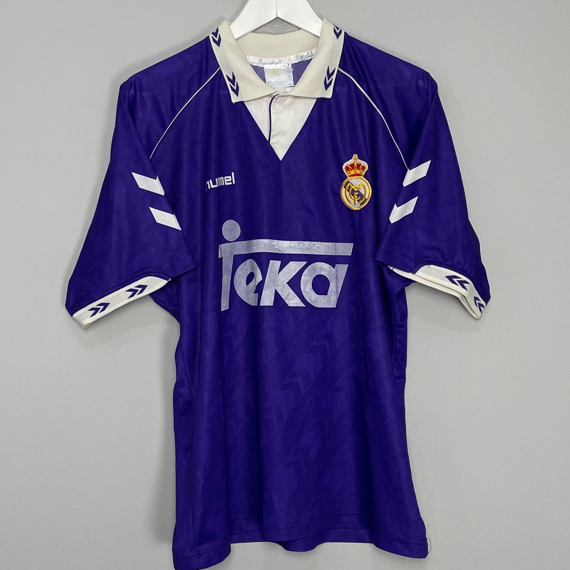 Shop 1993/94 REAL MADRID AWAY SHIRT (L) HUMMEL, classic football shirts, vintage football shirts & retro soccer jerseys at Cult Kits