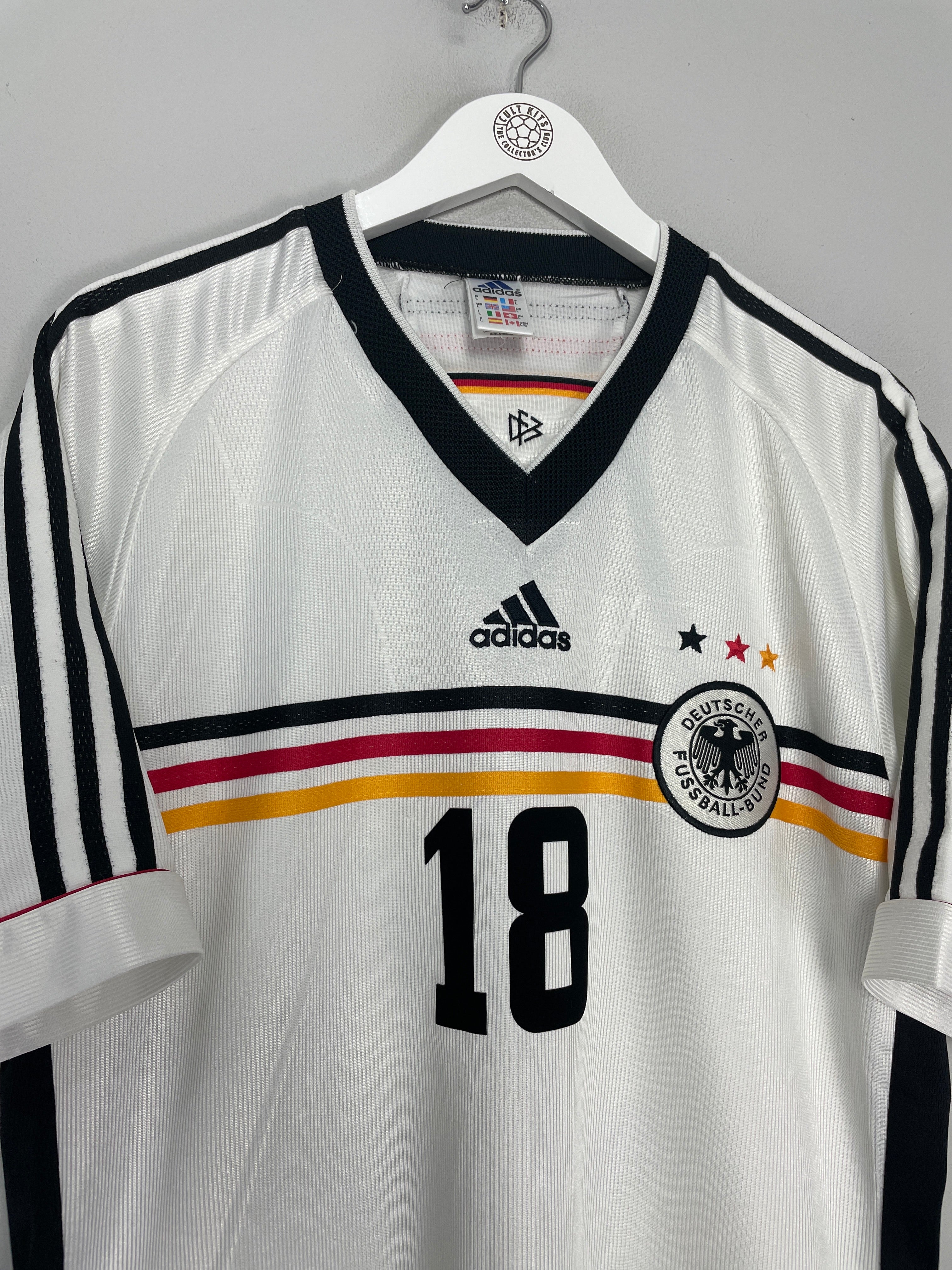 Shop 1998/00 GERMANY KLINSMANN #18 HOME SHIRT (L) ADIDAS, classic football shirts, vintage football shirts & retro soccer jerseys at Cult Kits