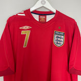 Shop 2006/08 ENGLAND BECKHAM #7 AWAY SHIRT (XL) UMBRO, classic football shirts, vintage football shirts & retro soccer jerseys at Cult Kits