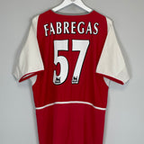 Shop 2002/04 ARSENAL FABREGAS #57 HOME SHIRT (L) NIKE, classic football shirts, vintage football shirts & retro soccer jerseys at Cult Kits