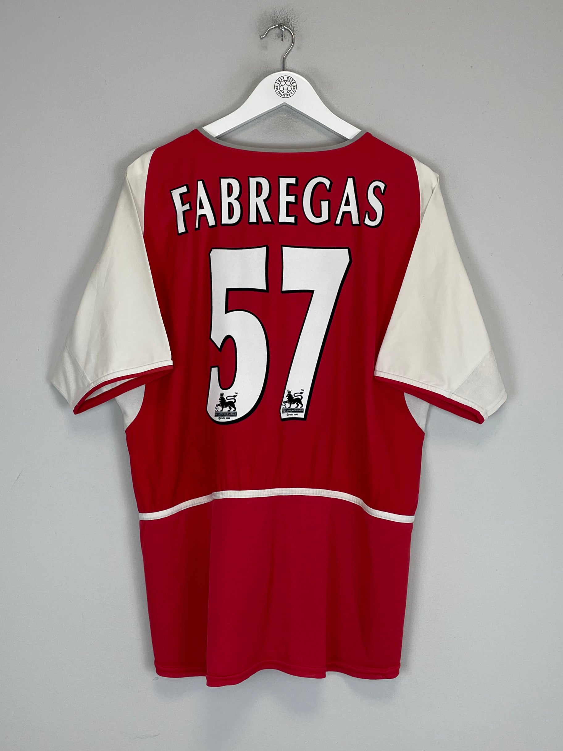 Shop 2002/04 ARSENAL FABREGAS #57 HOME SHIRT (L) NIKE, classic football shirts, vintage football shirts & retro soccer jerseys at Cult Kits