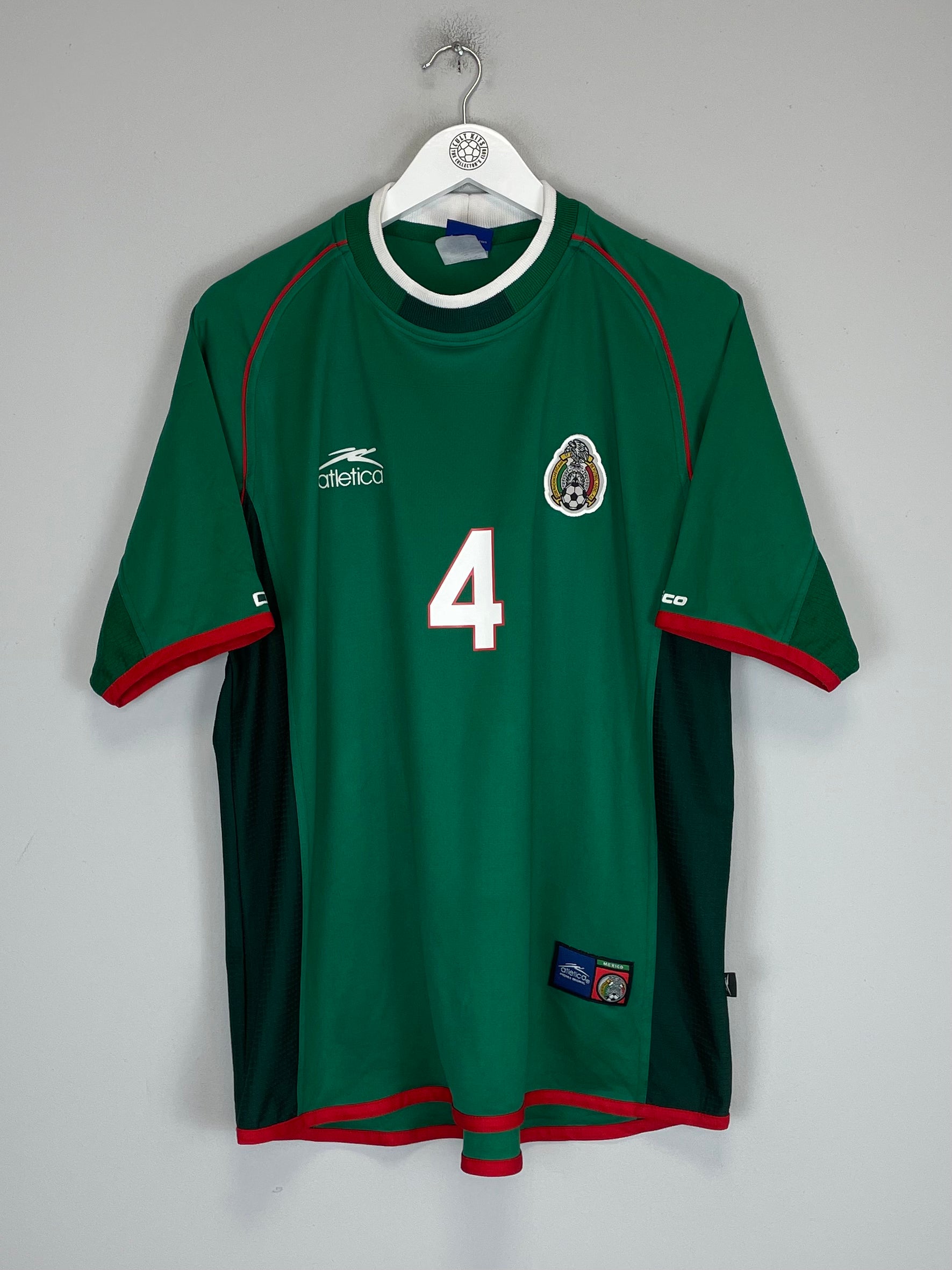 Shop 2001/02 MEXICO R.MARQUEZ #4 HOME SHIRT (XL) ATLETICA, classic football shirts, vintage football shirts & retro soccer jerseys at Cult Kits
