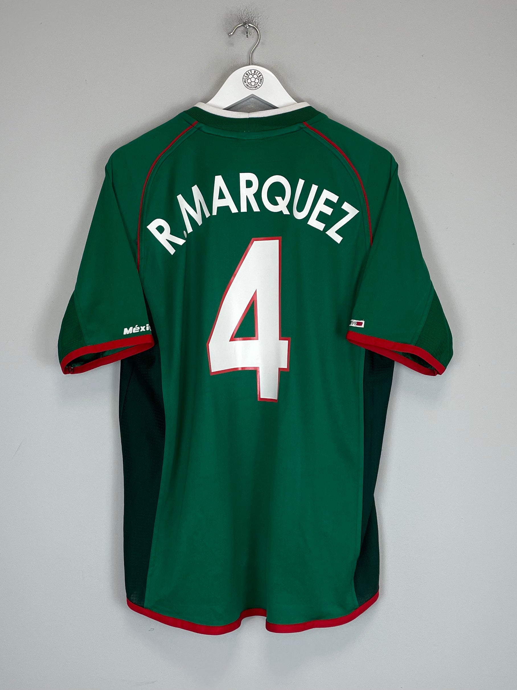 Shop 2001/02 MEXICO R.MARQUEZ #4 HOME SHIRT (XL) ATLETICA, classic football shirts, vintage football shirts & retro soccer jerseys at Cult Kits