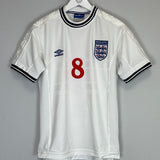 1999/01 ENGLAND SCHOLES #8 HOME SHIRT (M) UMBRO