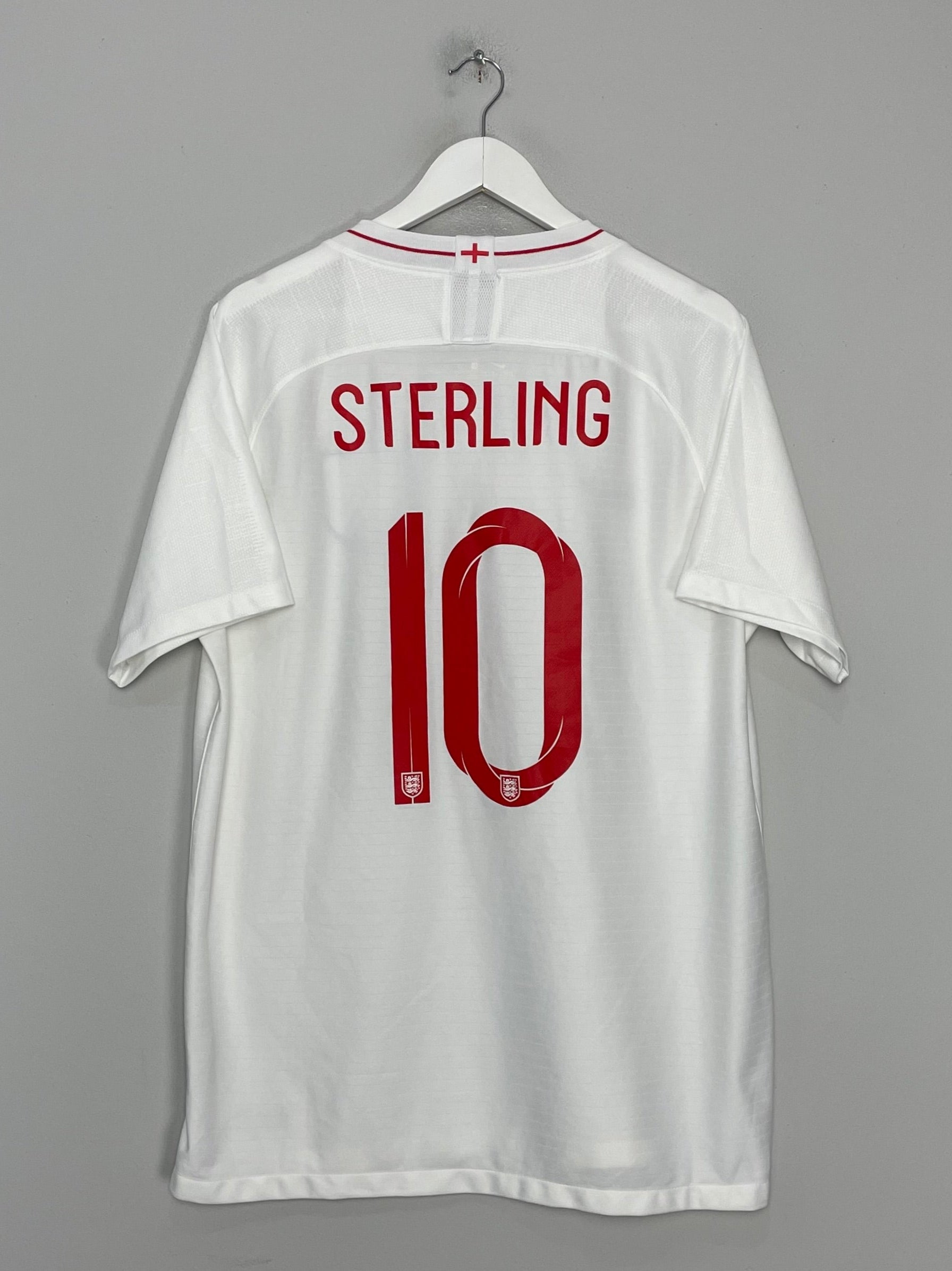 Shop 2018/19 ENGLAND STERLING #10 HOME SHIRT (XL) NIKE, classic football shirts, vintage football shirts & retro soccer jerseys at Cult Kits