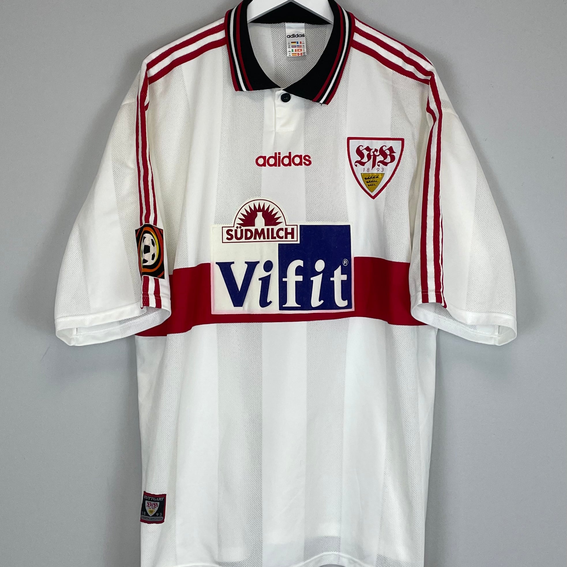 Shop 1996/97 STUTTGART VERLAAT #5 *MATCH ISSUE* HOME SHIRT (XXL) ADIDAS, classic football shirts, vintage football shirts & retro soccer jerseys at Cult Kits