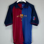 Shop 1999/00 BARCELONA LITMANEN #10 *CENTENARY* HOME SHIRT (M) NIKE, classic football shirts, vintage football shirts & retro soccer jerseys at Cult Kits