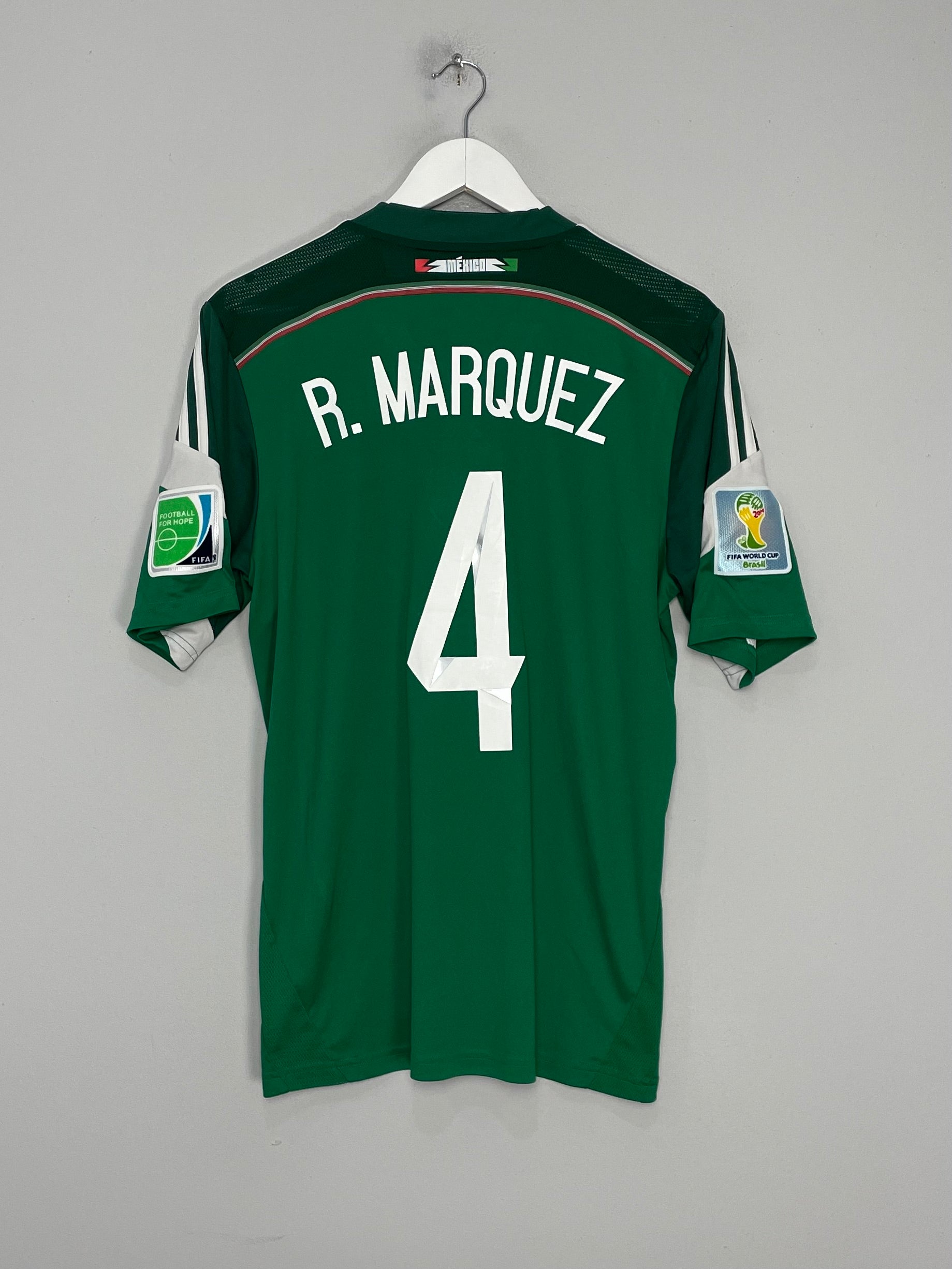 Shop 2014/15 MEXICO R.MARQUEZ #4 HOME SHIRT (M) ADIDAS, classic football shirts, vintage football shirts & retro soccer jerseys at Cult Kits