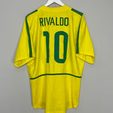Shop 2002/04 BRAZIL RIVALDO #10 HOME SHIRT (XL) NIKE, classic football shirts, vintage football shirts & retro soccer jerseys at Cult Kits