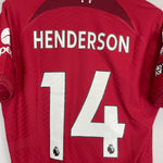 Shop 2022/23 LIVERPOOL HENDERSON #14 *MATCH ISSUE* HOME SHIRT (L) NIKE, classic football shirts, vintage football shirts & retro soccer jerseys at Cult Kits