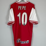 Shop 1996/98 ARSENAL PEPE #10 HOME SHIRT (XL) NIKE, classic football shirts, vintage football shirts & retro soccer jerseys at Cult Kits