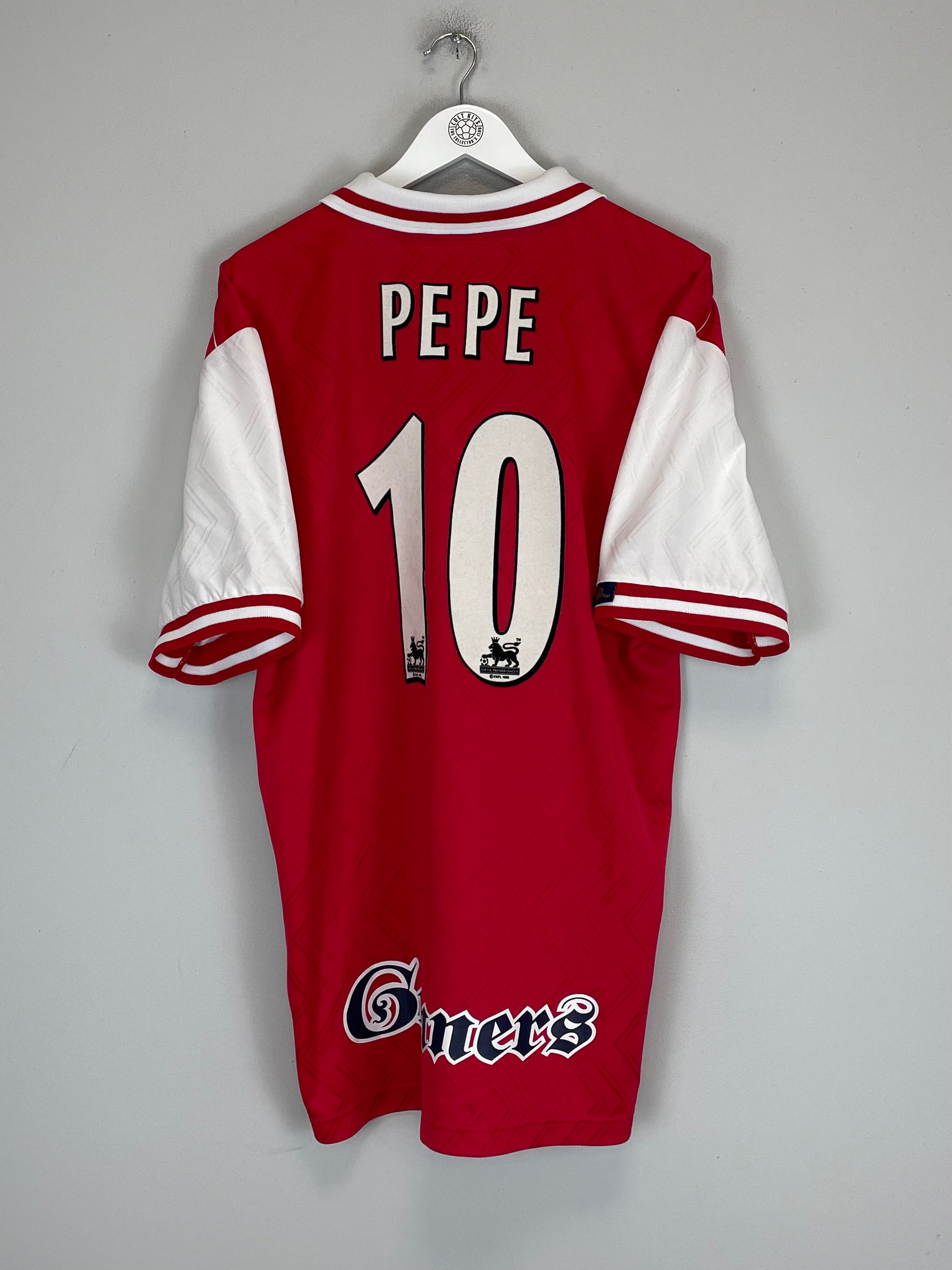 Shop 1996/98 ARSENAL PEPE #10 HOME SHIRT (XL) NIKE, classic football shirts, vintage football shirts & retro soccer jerseys at Cult Kits