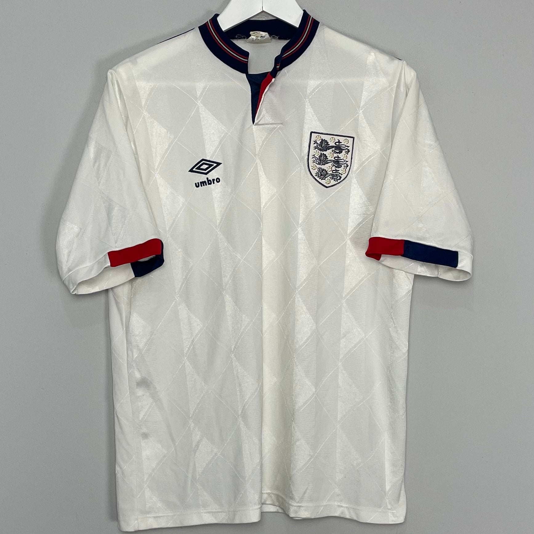 Shop 1987/90 ENGLAND HOME SHIRT (M) UMBRO, classic football shirts, vintage football shirts & retro soccer jerseys at Cult Kits
