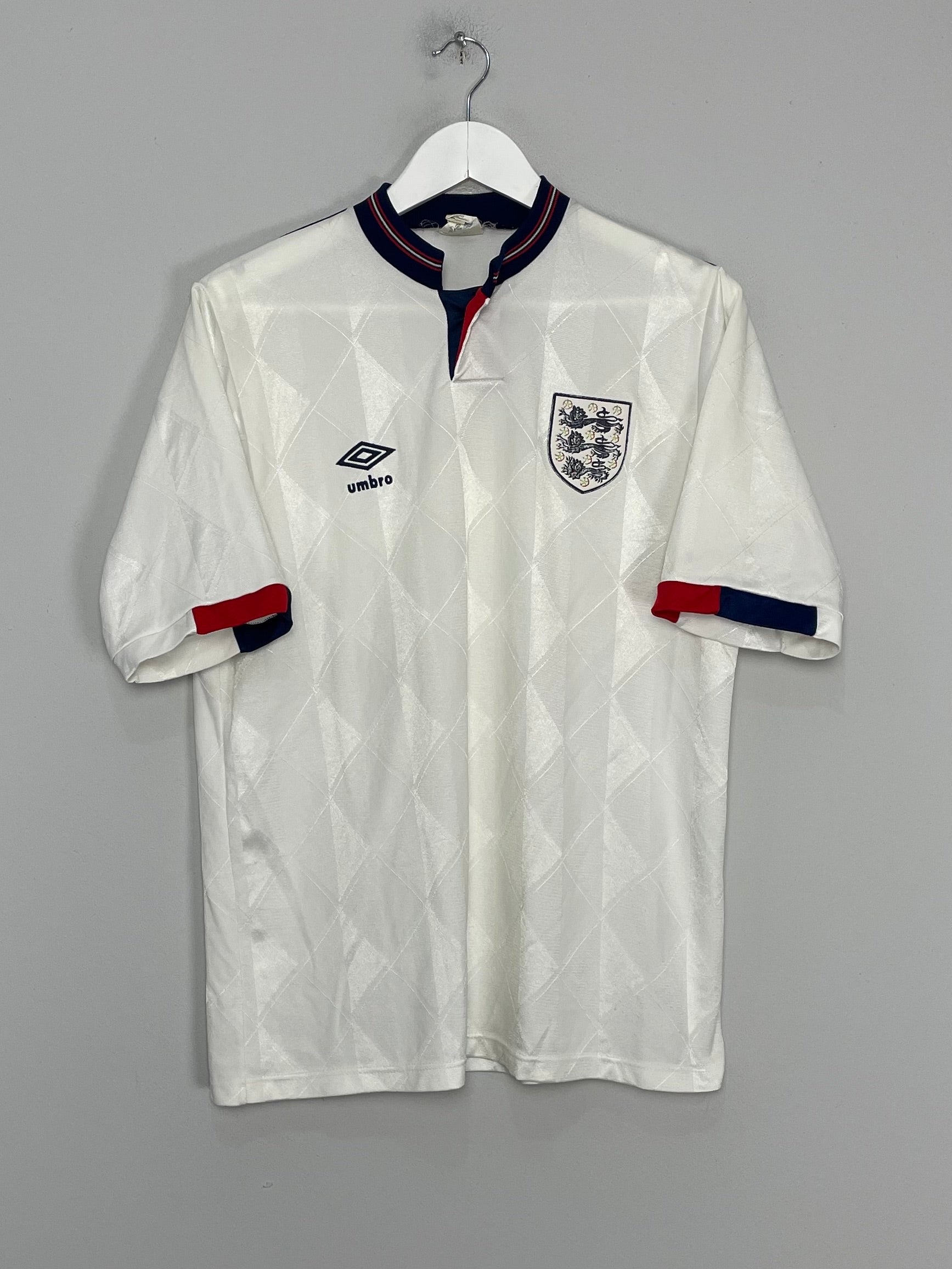 Shop 1987/90 ENGLAND HOME SHIRT (M) UMBRO, classic football shirts, vintage football shirts & retro soccer jerseys at Cult Kits