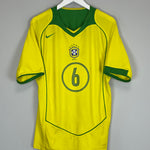Shop 2004/06 BRAZIL R.CARLOS #3 HOME SHIRT (M) NIKE, classic football shirts, vintage football shirts & retro soccer jerseys at Cult Kits