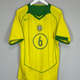 Shop 2004/06 BRAZIL R.CARLOS #3 HOME SHIRT (M) NIKE, classic football shirts, vintage football shirts & retro soccer jerseys at Cult Kits