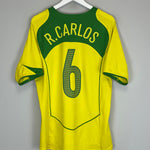 Shop 2004/06 BRAZIL R.CARLOS #3 HOME SHIRT (M) NIKE, classic football shirts, vintage football shirts & retro soccer jerseys at Cult Kits