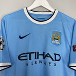 Shop 2013/14 MANCHESTER CITY KOMPANY #4 C/L HOME SHIRT (L) NIKE, classic football shirts, vintage football shirts & retro soccer jerseys at Cult Kits